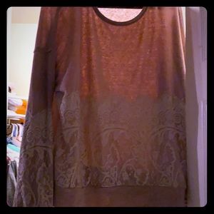 Pink sweater lace bottom